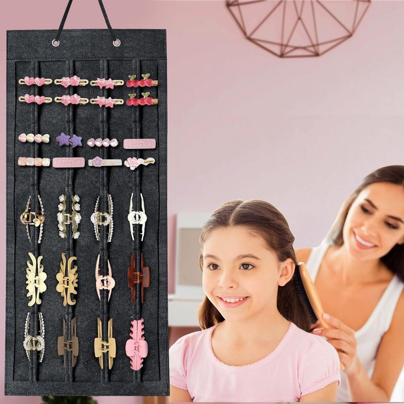 SMUK Hair Claw Clip Holder for Girls, Hanging Claw Clips Storage Organizer for Women, Hair Clip Stand Holder for Wall, Door, Closet, Big Claw Clip Display for Teen Girls - Image 4